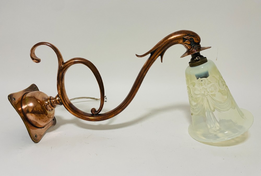 Art Nouveau Copper Wall Light View XII