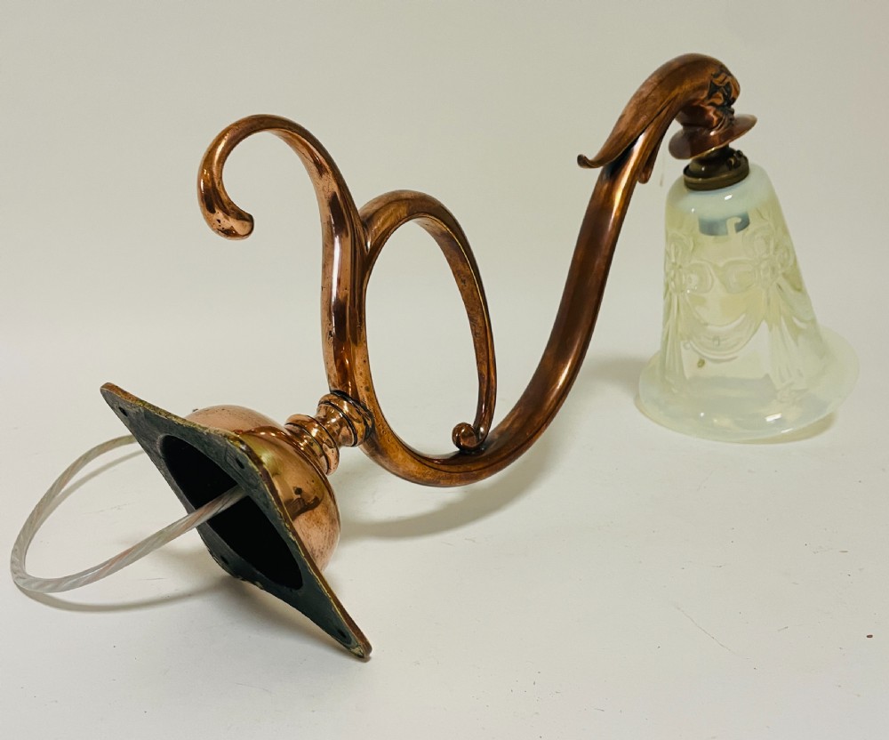 Art Nouveau Copper Wall Light View XIII