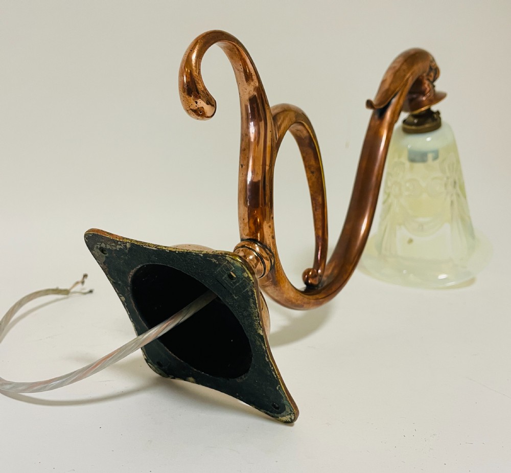 Art Nouveau Copper Wall Light View XV
