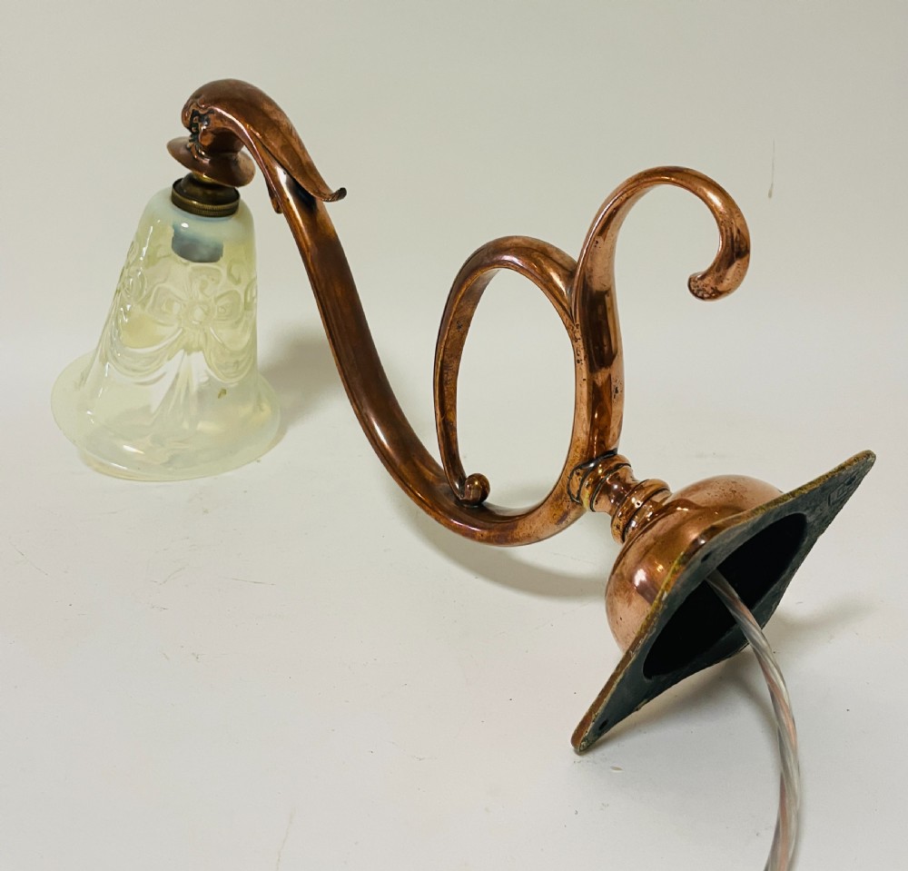 Art Nouveau Copper Wall Light View XVI