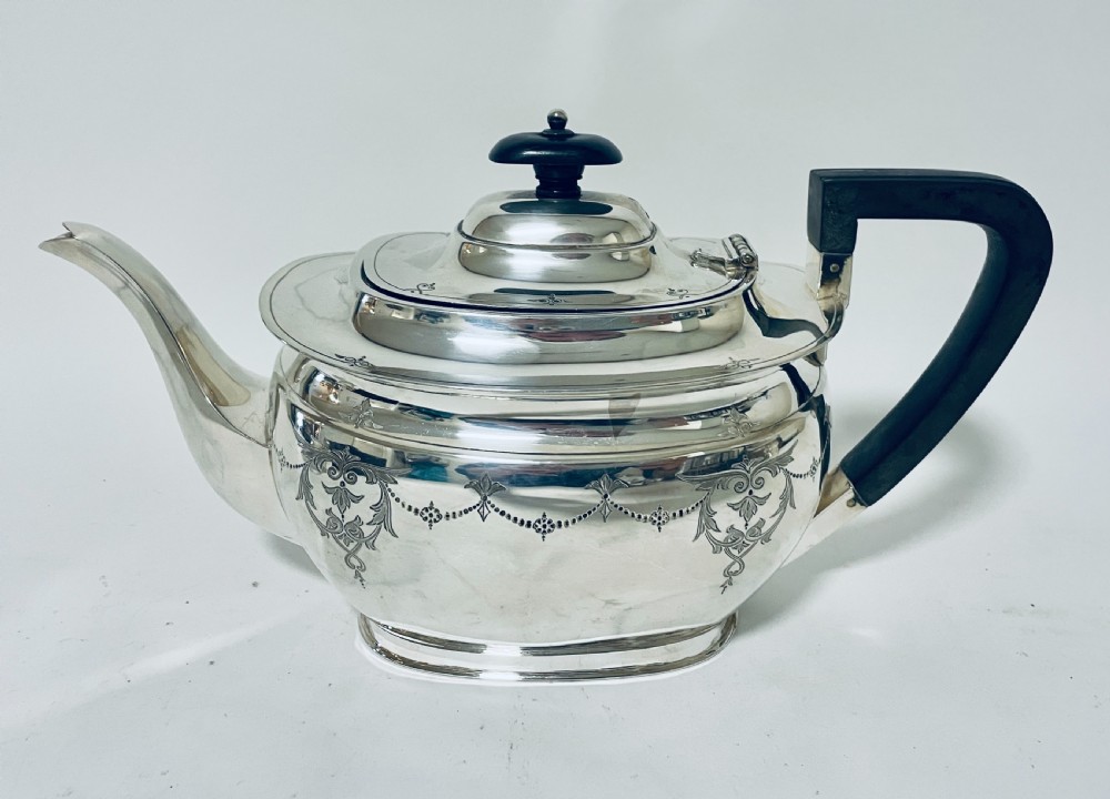 Antique Three Piece Silver Tea Set View II