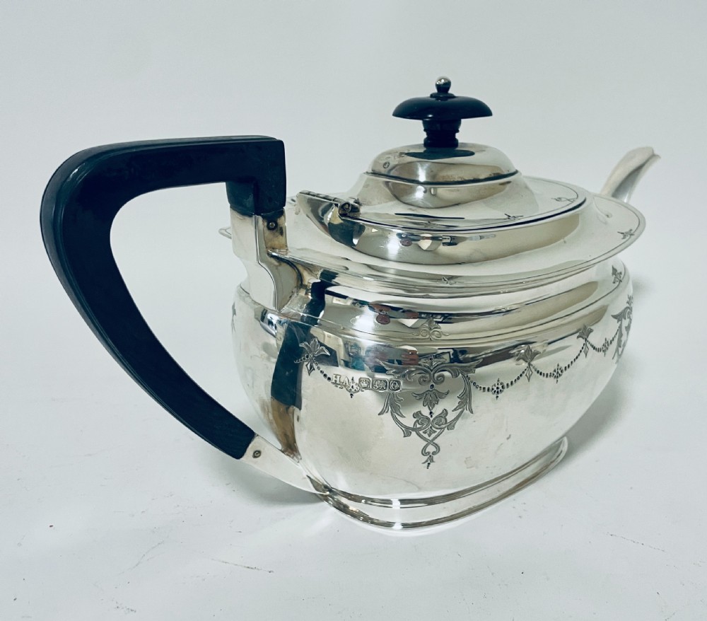 Antique Three Piece Silver Tea Set View IV