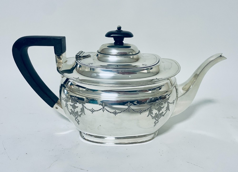 Antique Three Piece Silver Tea Set View VII