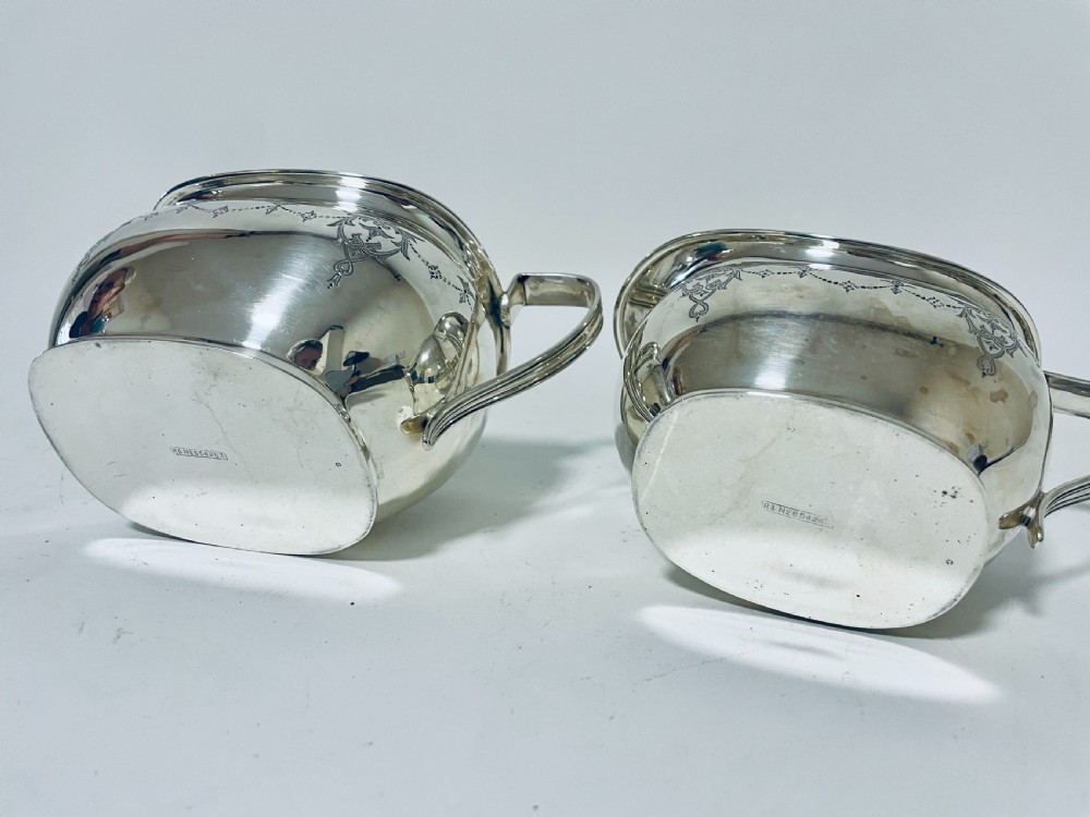 Antique Three Piece Silver Tea Set View X