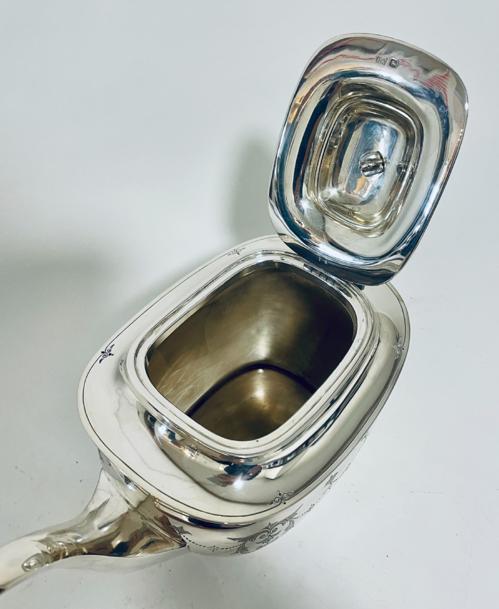 Antique Three Piece Silver Tea Set View XI