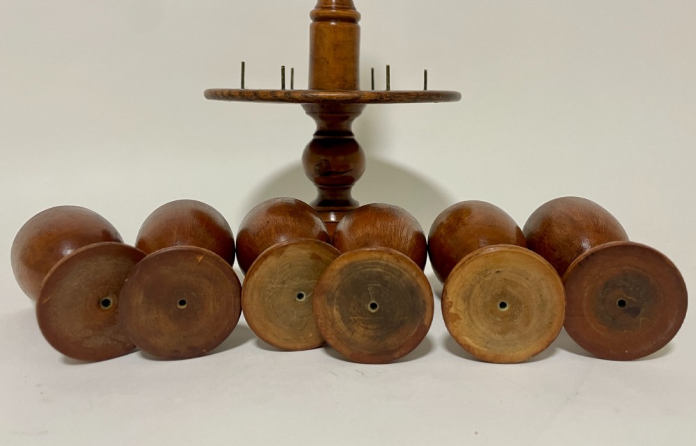 Antique Treen Egg Cup Set View XI