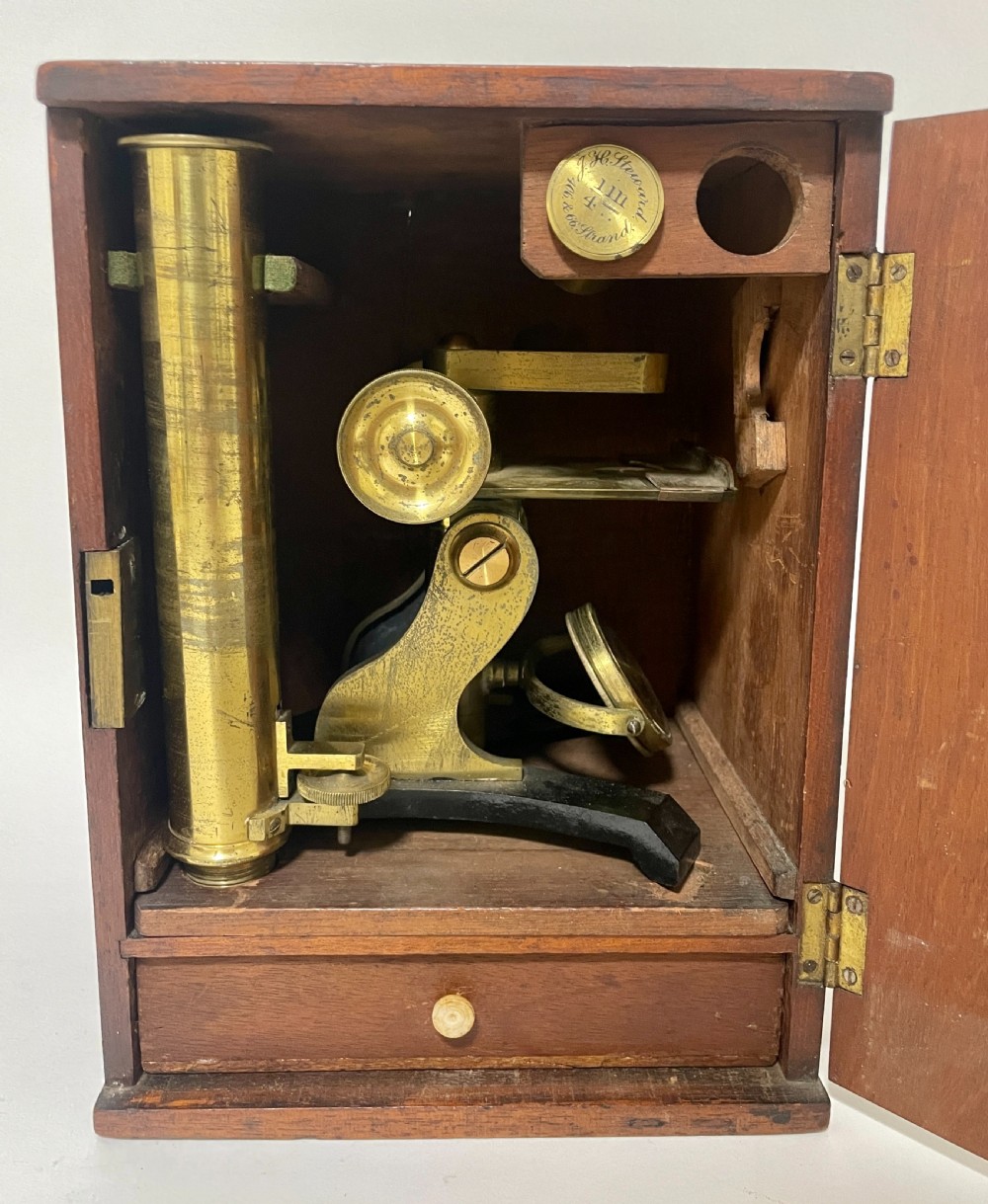 Victorian Brass Bar Limb Microscope by J H Steward