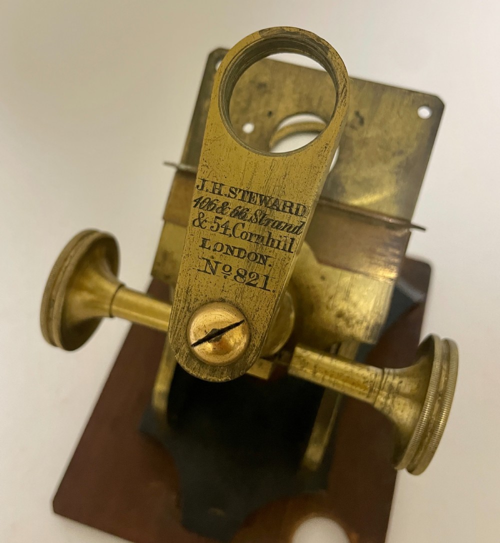 Victorian Brass Bar Limb Microscope by J H Steward View XIV