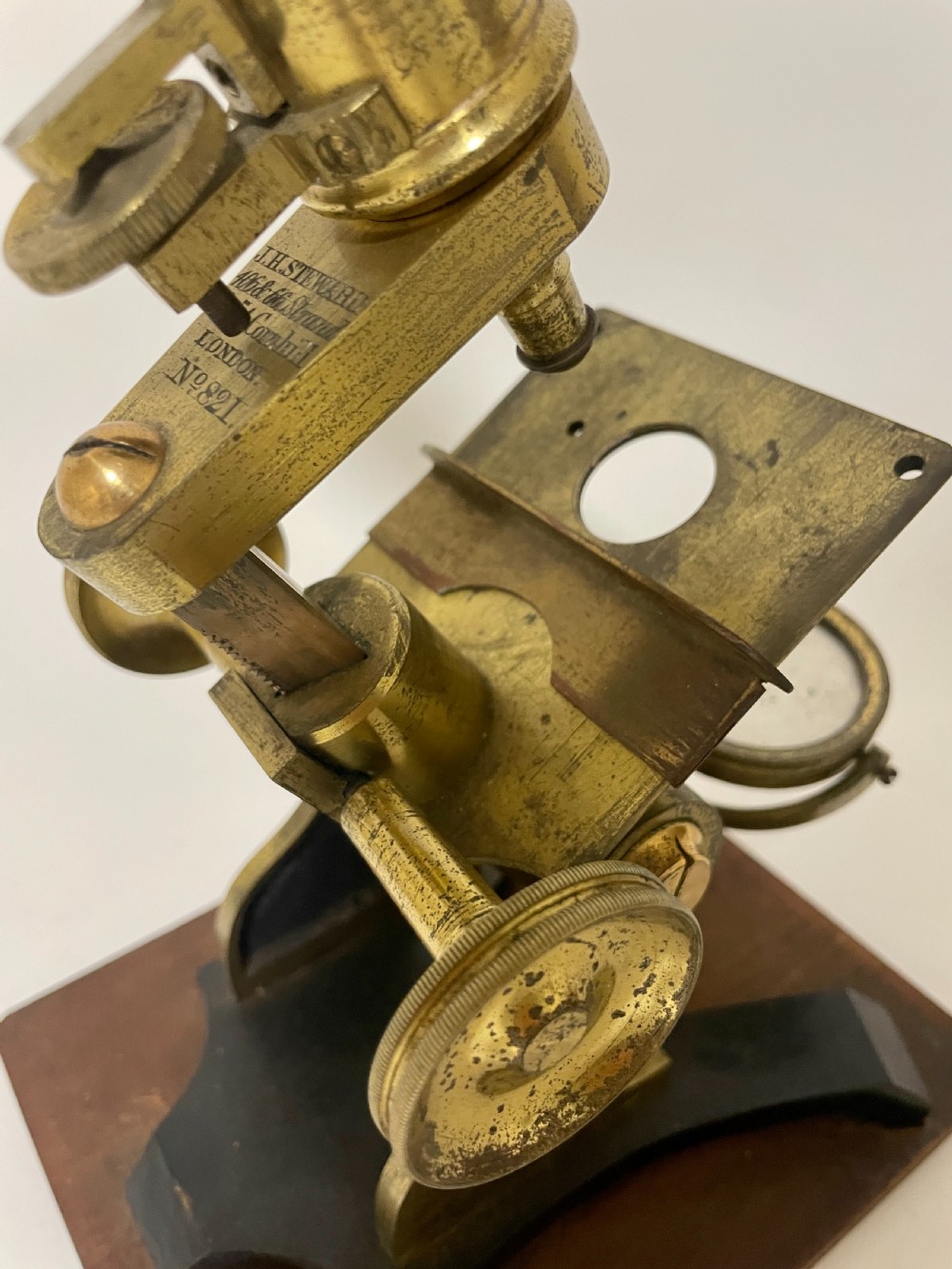 Victorian Brass Bar Limb Microscope by J H Steward View XVII