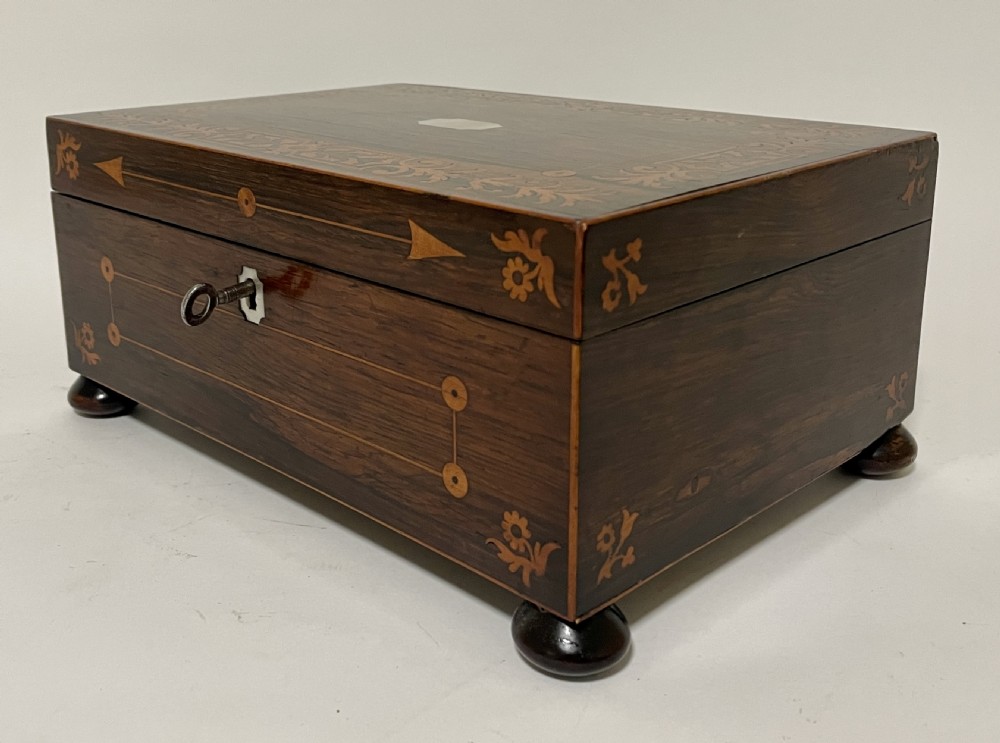 Victorian Rosewood Inlaid Trinket Box View III