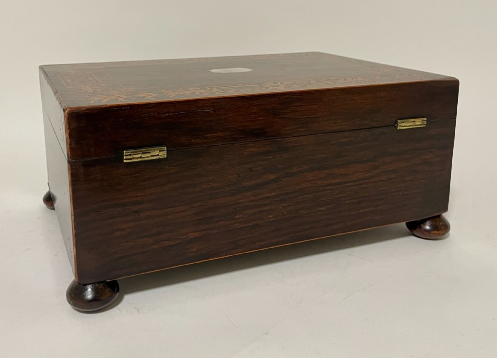 Victorian Rosewood Inlaid Trinket Box View V
