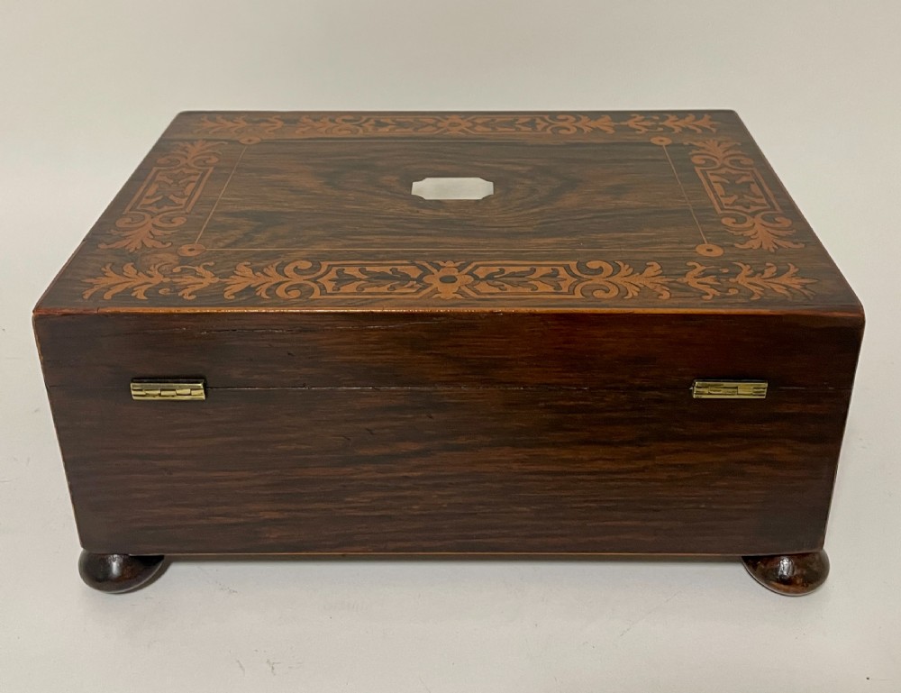 Victorian Rosewood Inlaid Trinket Box View VI
