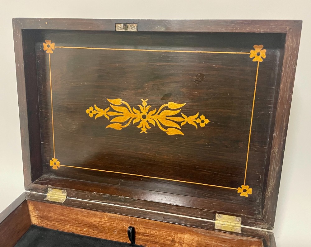 Victorian Rosewood Inlaid Trinket Box View VII