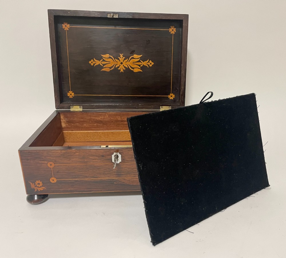 Victorian Rosewood Inlaid Trinket Box View XI