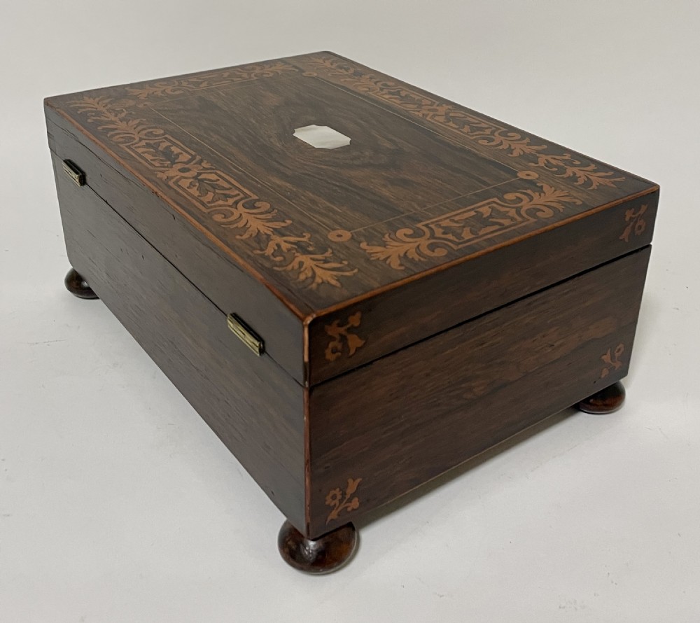 Victorian Rosewood Inlaid Trinket Box View XIII