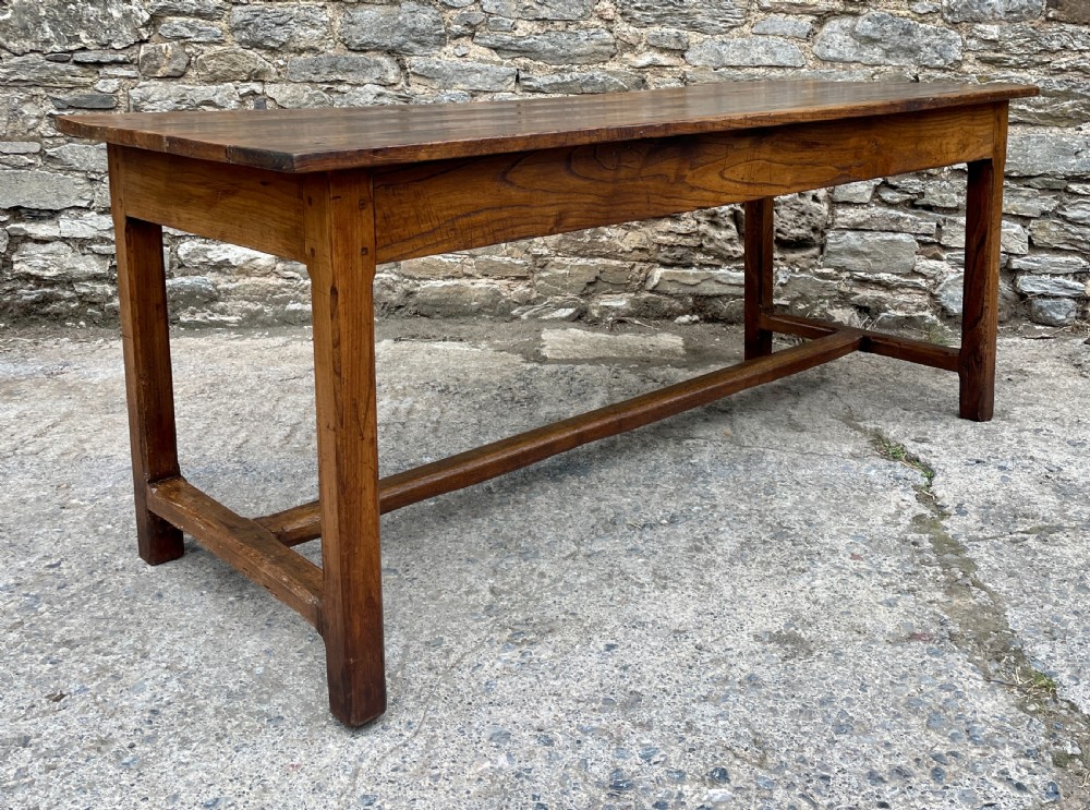 Antique French Chestnut Farmhouse Table View V