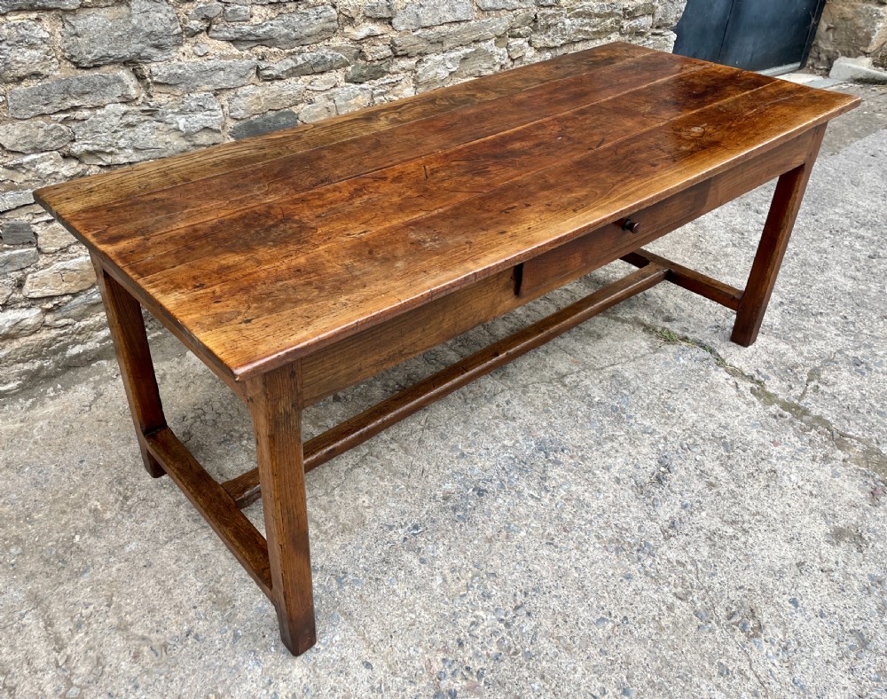 Antique French Chestnut Farmhouse Table View VI