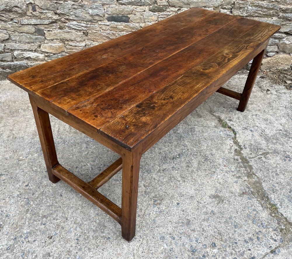 Antique French Chestnut Farmhouse Table View VII