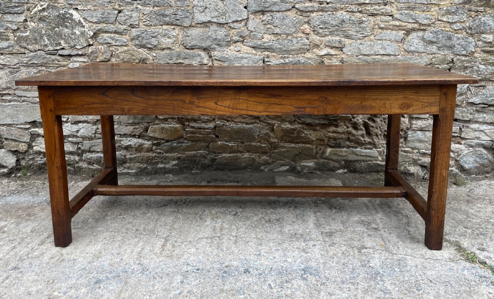 Antique French Chestnut Farmhouse Table View IX