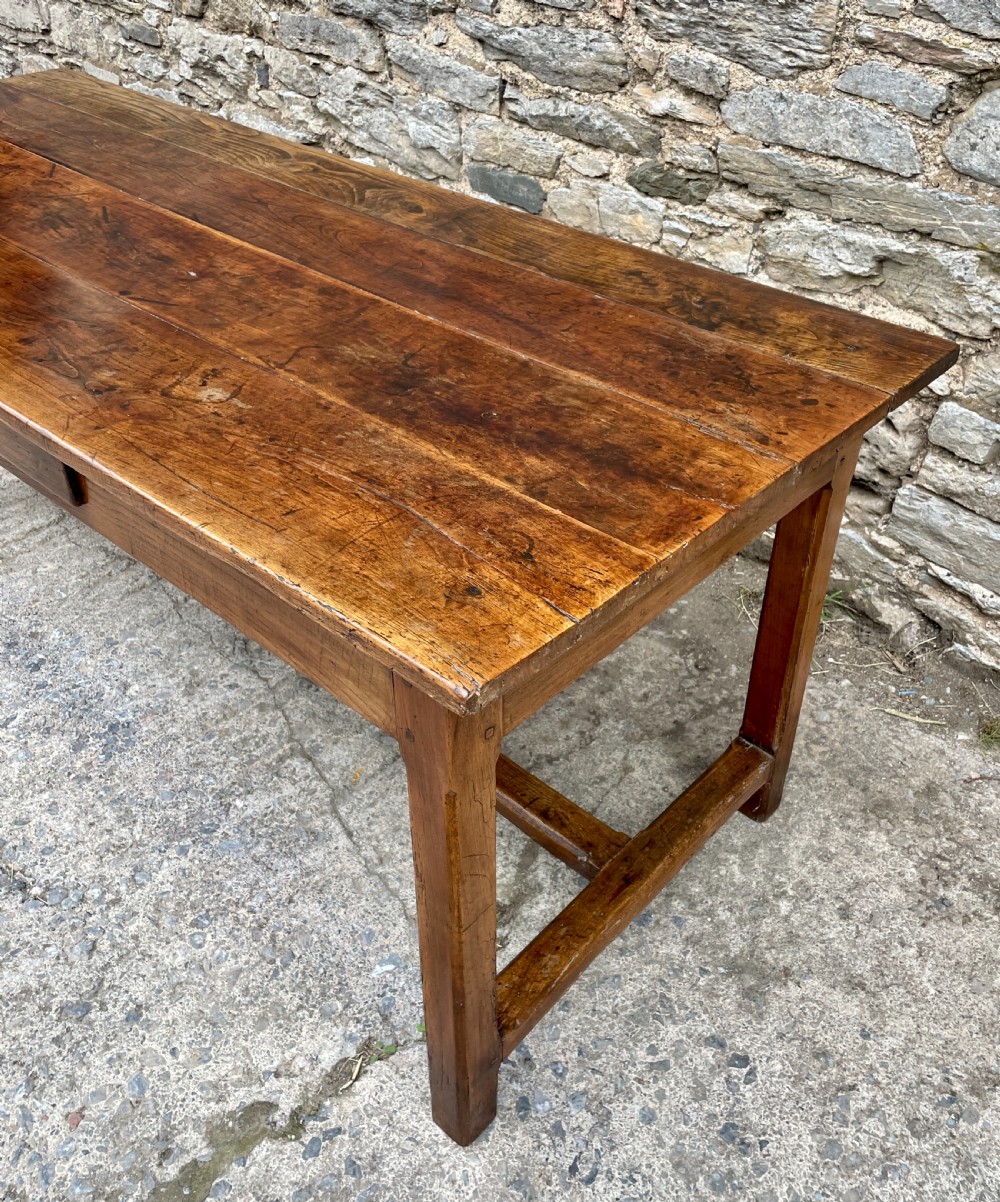 Antique French Chestnut Farmhouse Table View X
