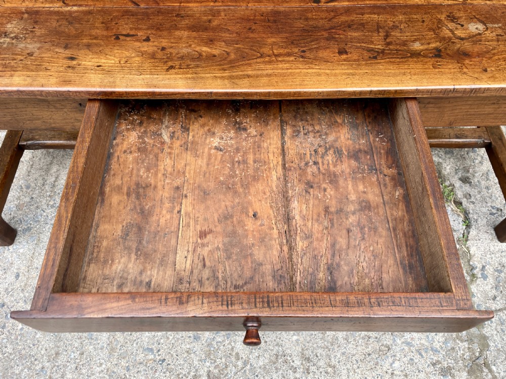 Antique French Chestnut Farmhouse Table View XII