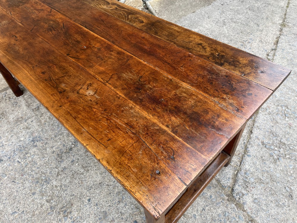 Antique French Chestnut Farmhouse Table View XXII