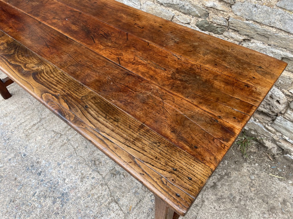 Antique French Chestnut Farmhouse Table View XXV