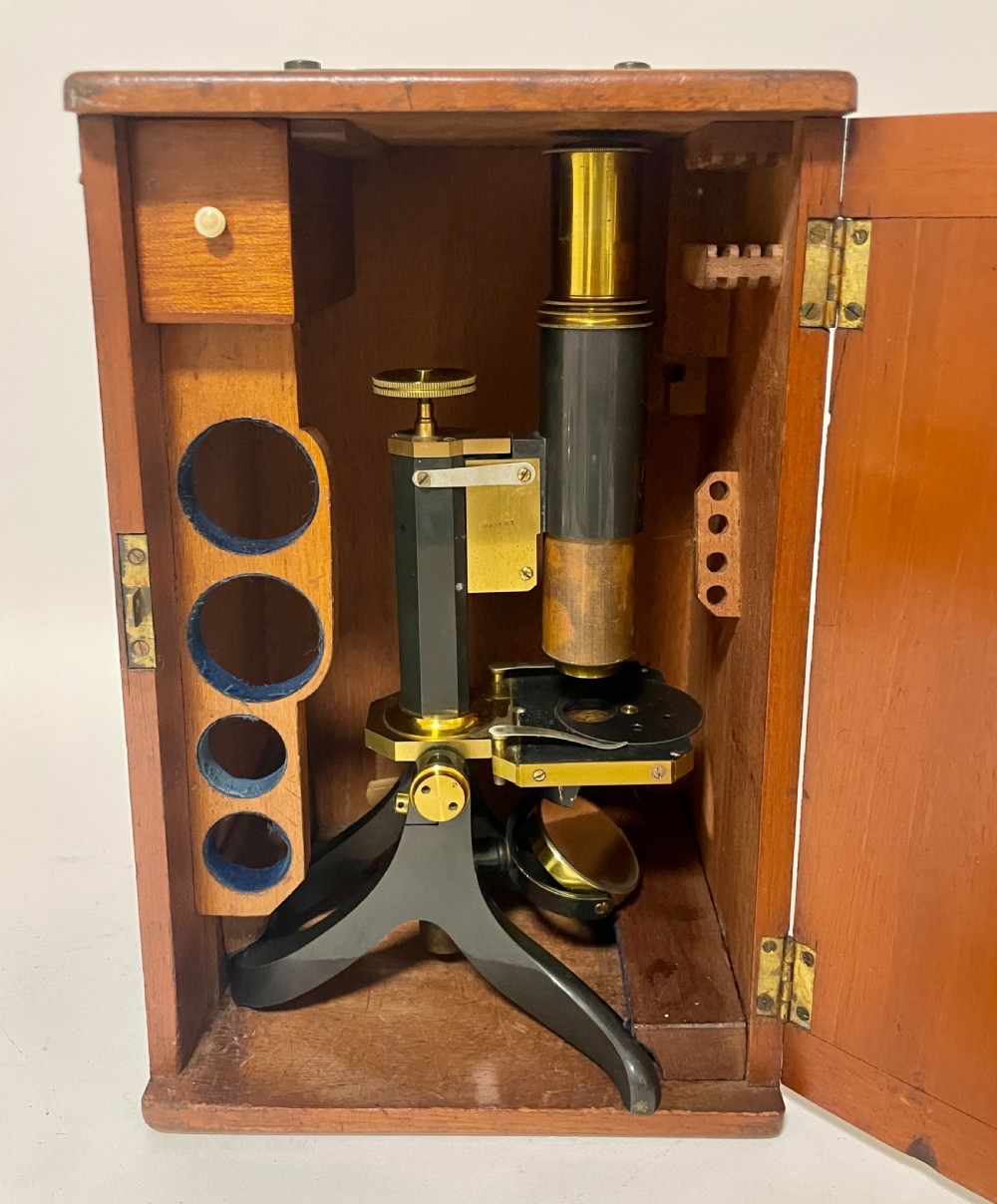 Victorian Microscope in Box by Swift and Son