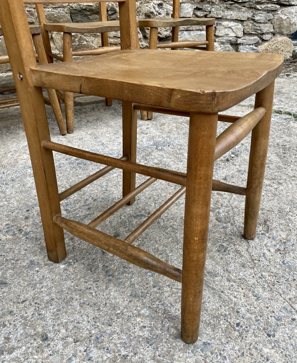 Set of Six Antique Chapel Chairs View XV