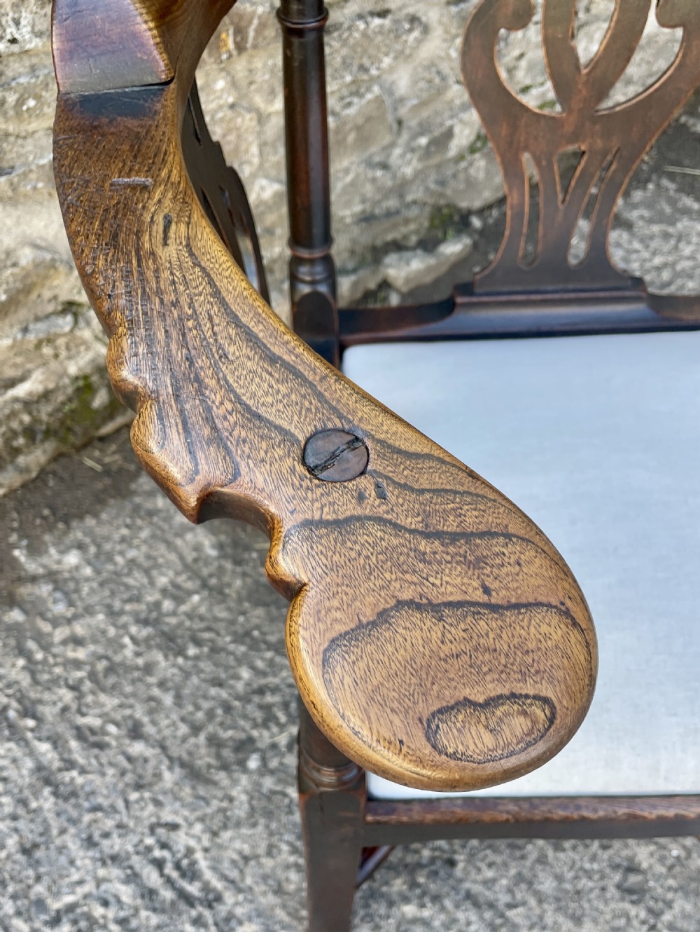 Georgian Elm and Oak Country Corner Chair View XX