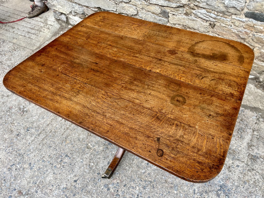 Georgian Oak Tilt Top Breakfast Table View XI