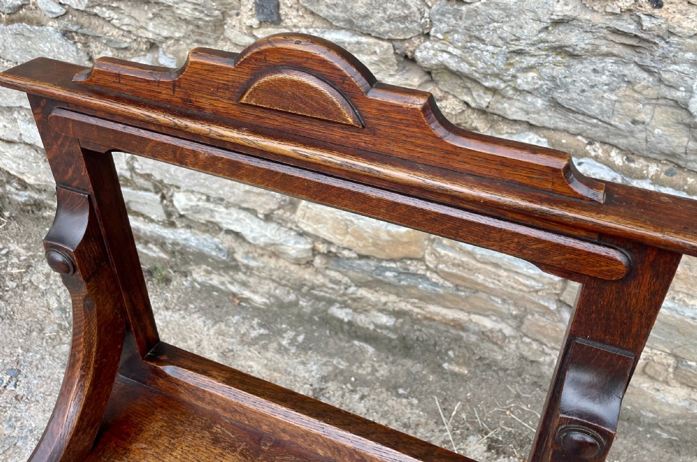 Victorian Oak Gothic Style Church Chair View XVII