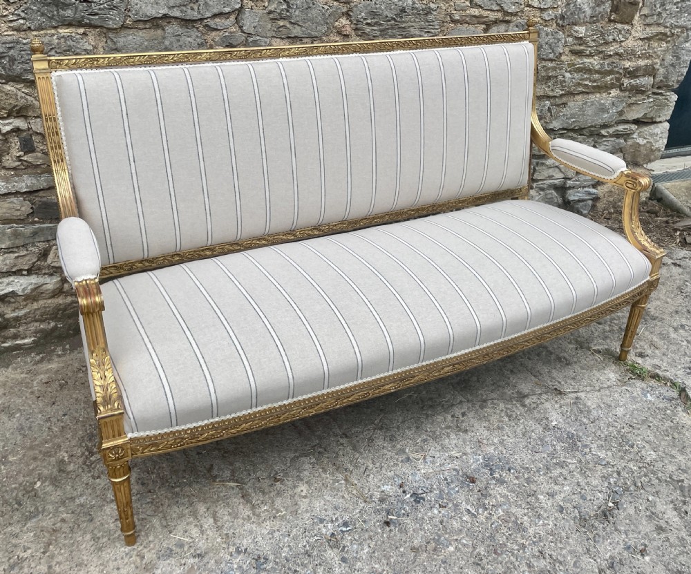 Antique French Giltwood Settee View IV