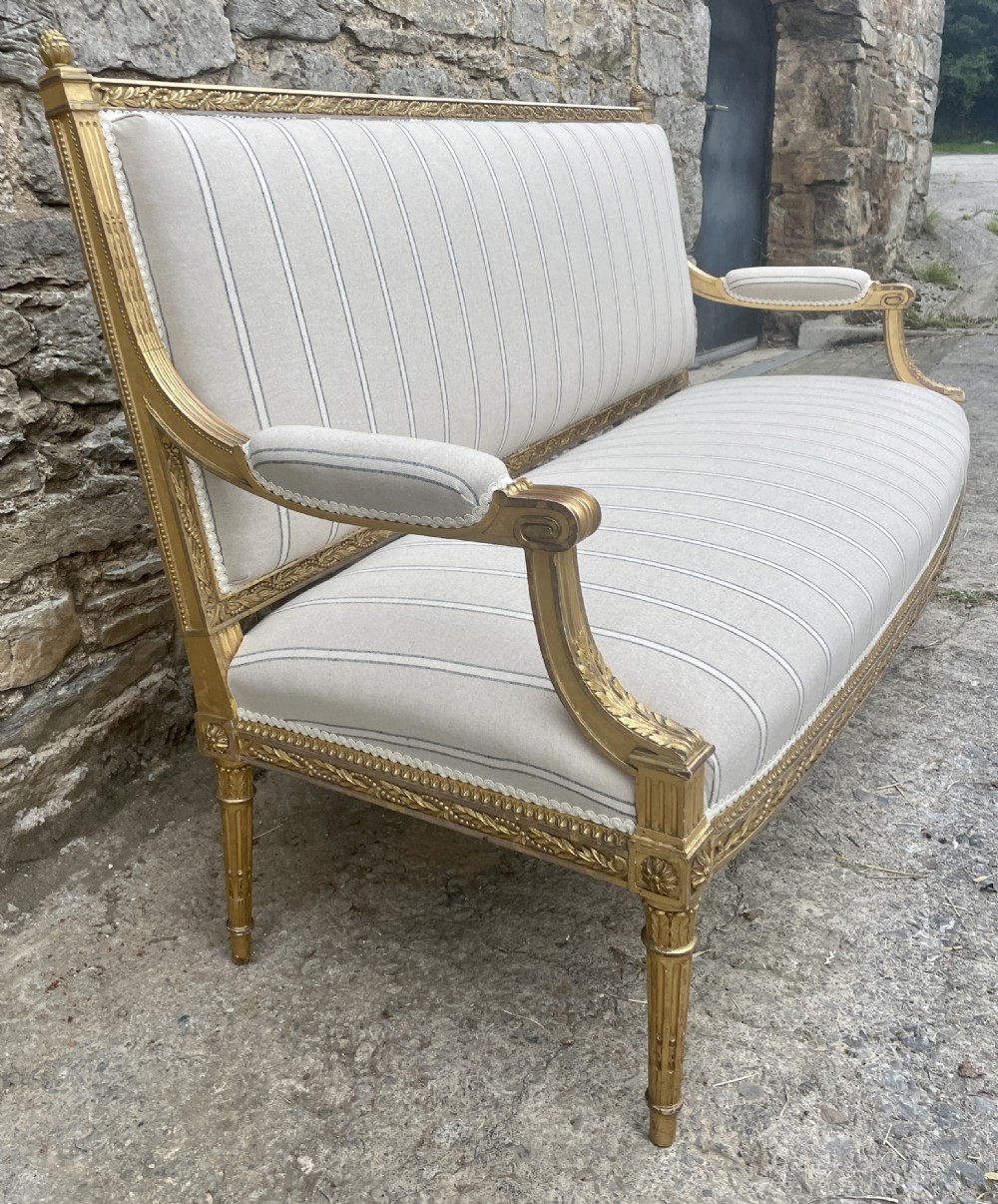 Antique French Giltwood Settee View V