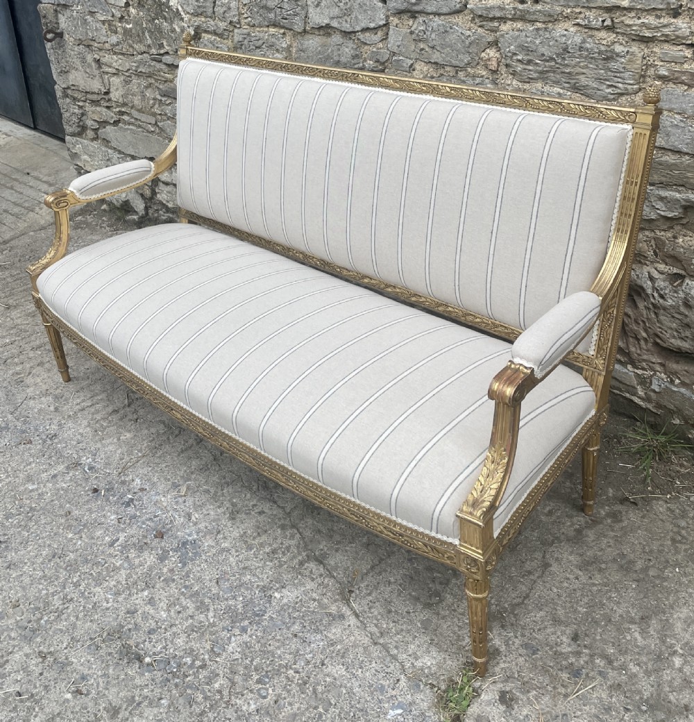 Antique French Giltwood Settee View VII