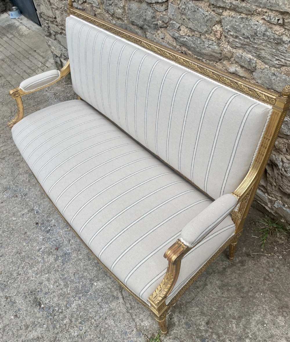 Antique French Giltwood Settee View XI