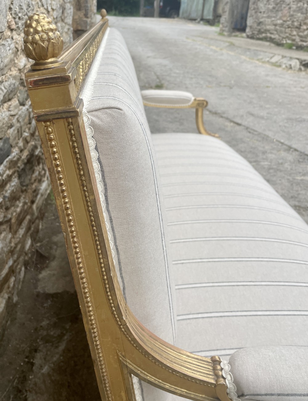 Antique French Giltwood Settee View XVII