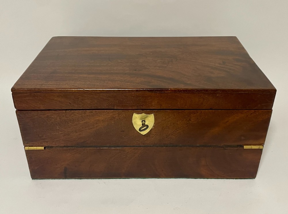 Victorian Military Style Mahogany Writing Slope View VI