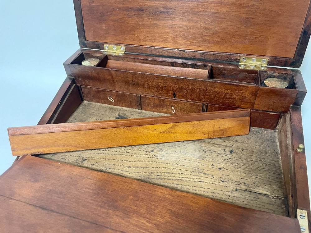 Victorian Military Style Mahogany Writing Slope View X