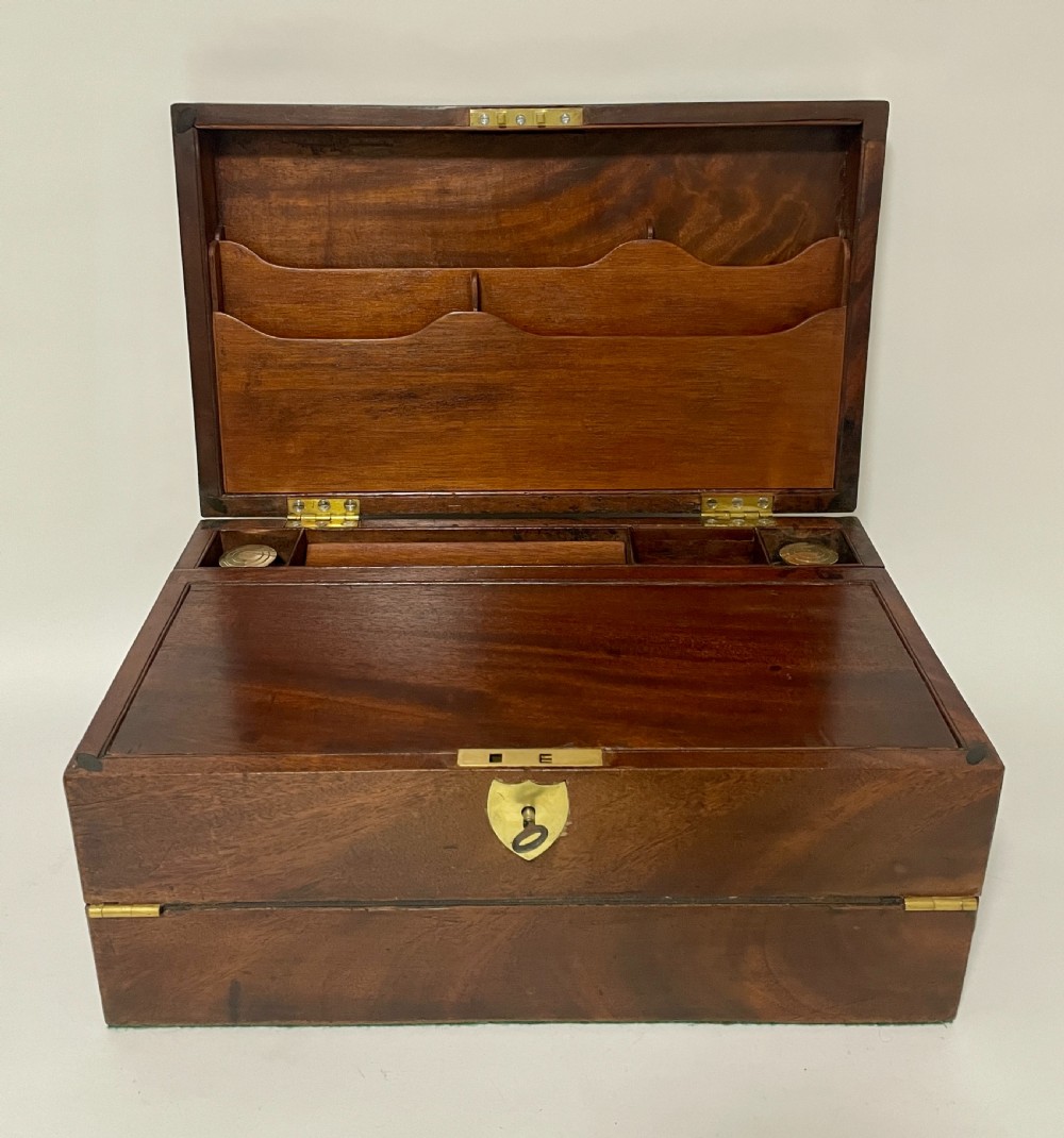 Victorian Military Style Mahogany Writing Slope View XVI
