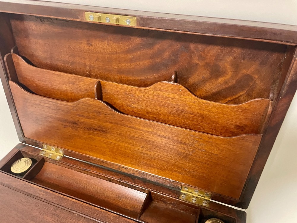 Victorian Military Style Mahogany Writing Slope View XVII
