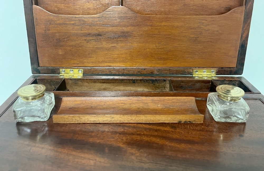 Victorian Military Style Mahogany Writing Slope View XIX