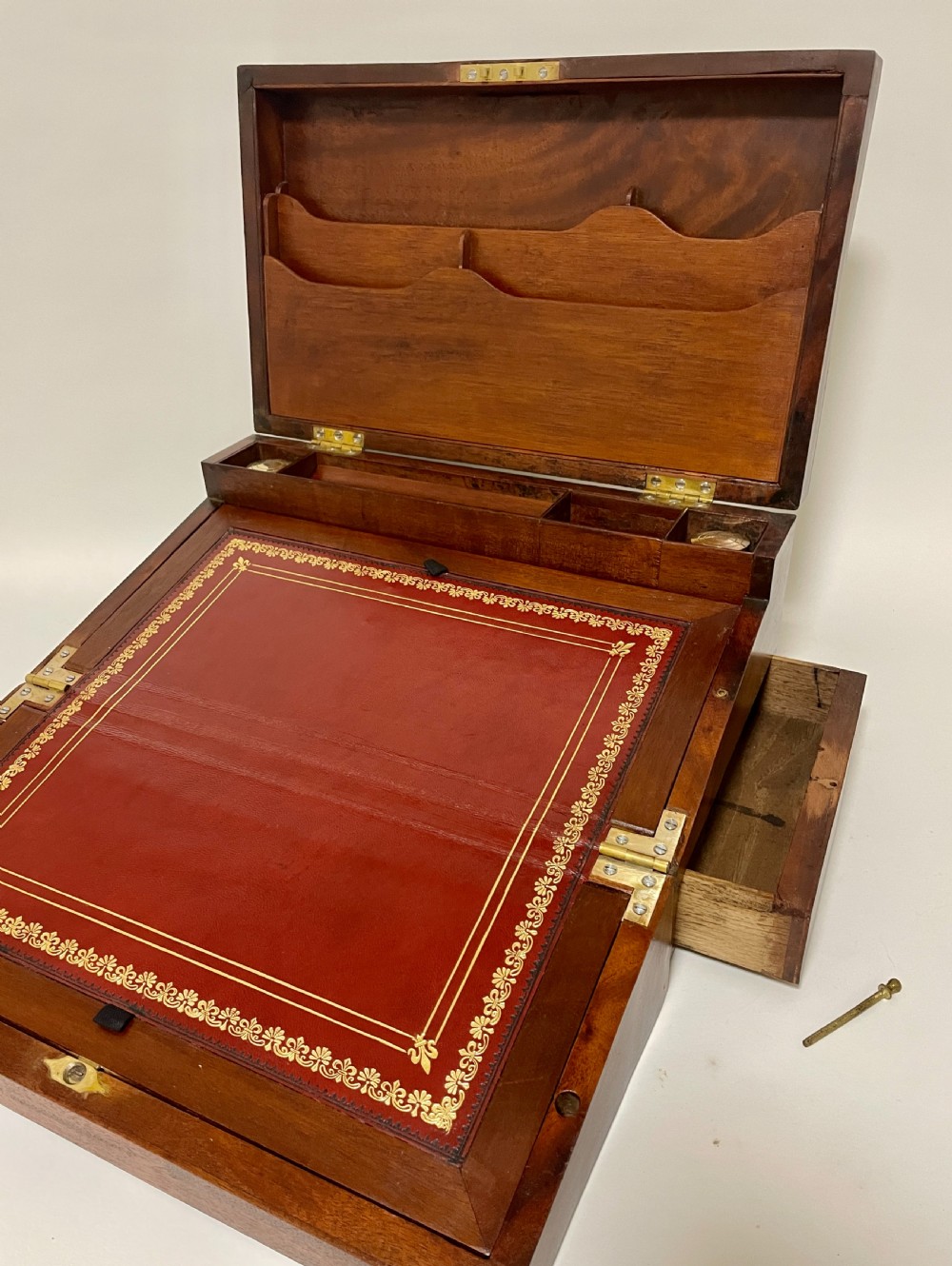 Victorian Military Style Mahogany Writing Slope View XXII
