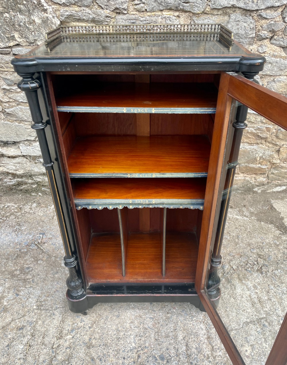 Victorian Aesthetic Style Ebonised Music Cabinet View XIV