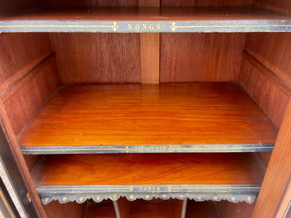 Victorian Aesthetic Style Ebonised Music Cabinet View XVI