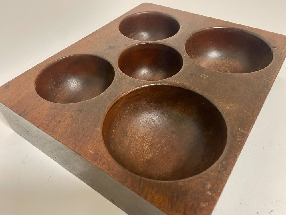 Antique Wooden Coin Tray View X