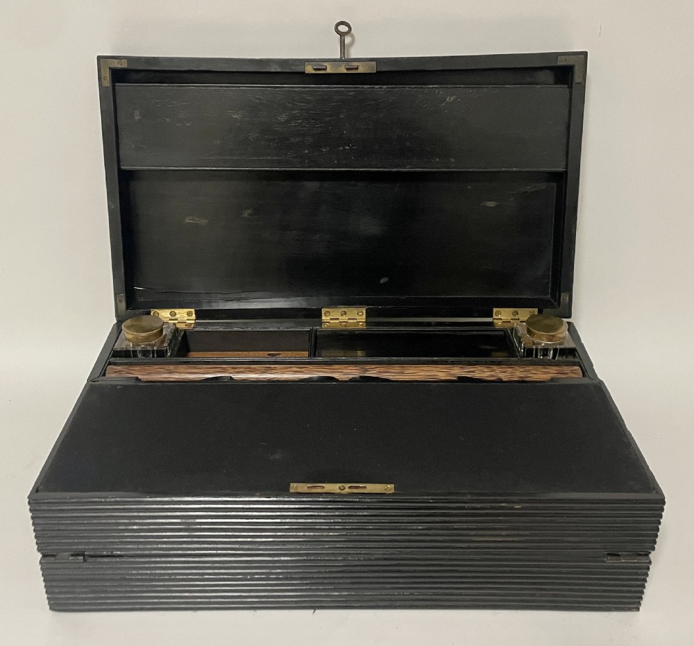 Antique Anglo-Indian Ebony Writing Slope