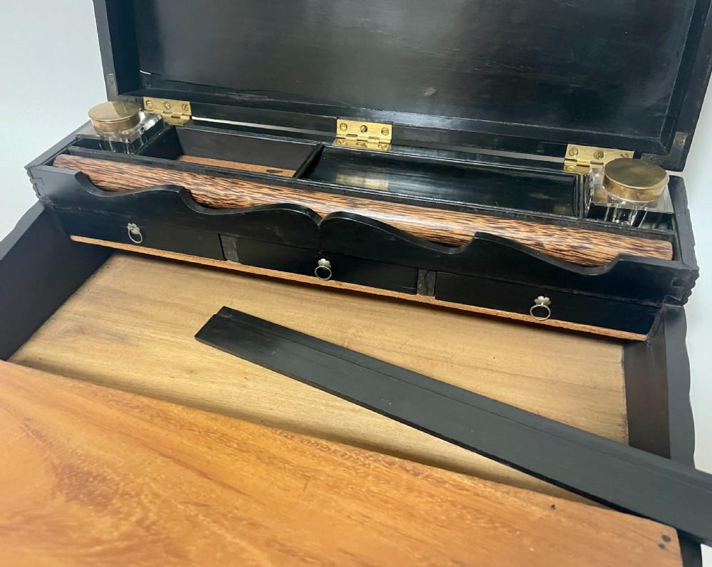Antique Anglo-Indian Ebony Writing Slope View V