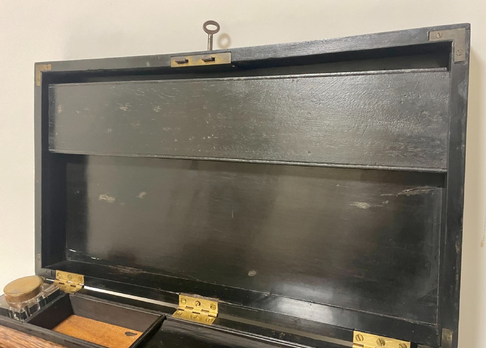 Antique Anglo-Indian Ebony Writing Slope View XII