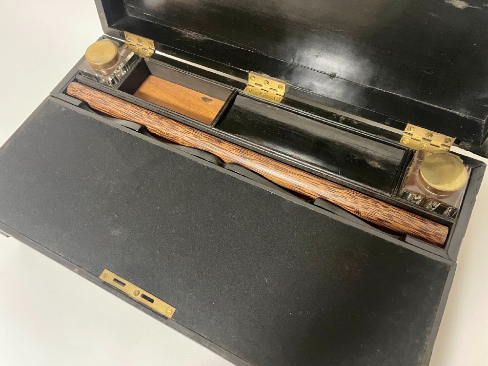 Antique Anglo-Indian Ebony Writing Slope View XIII